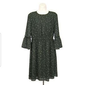 H&M Women's Gray White Black Polka Dot Shift Dress